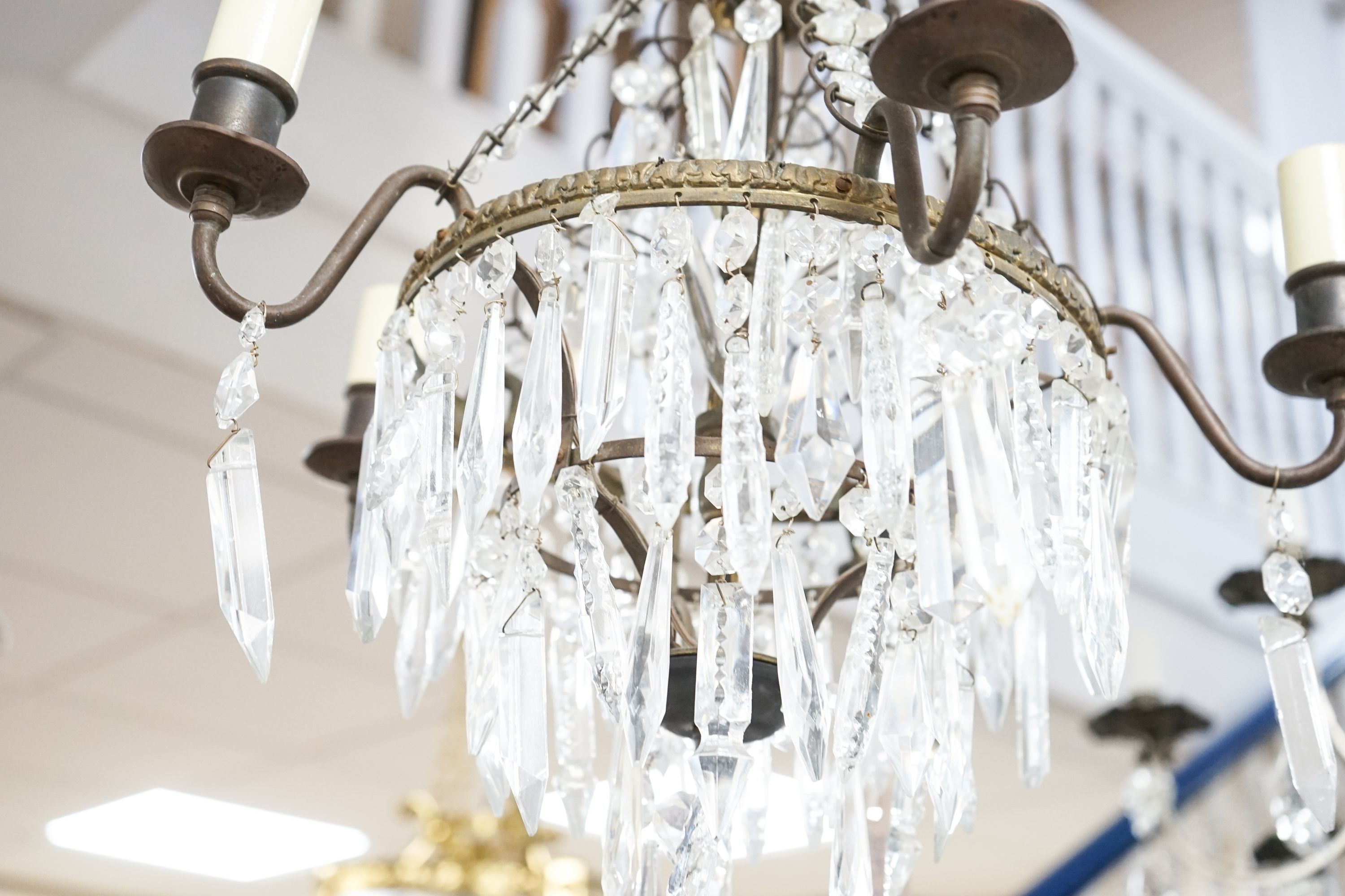 A five branch chandelier, approx height 59cm